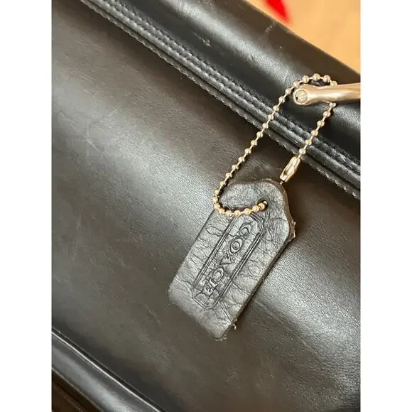 RARE Vintage Coach Garmet Bag Leather Trim Lots of Pockets